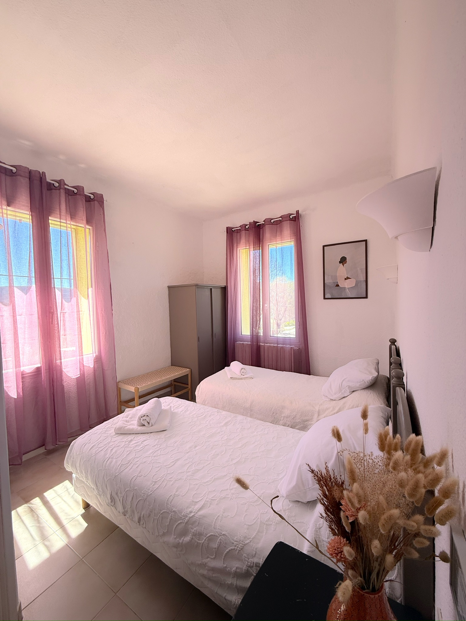 Chambre double lits jumeaux